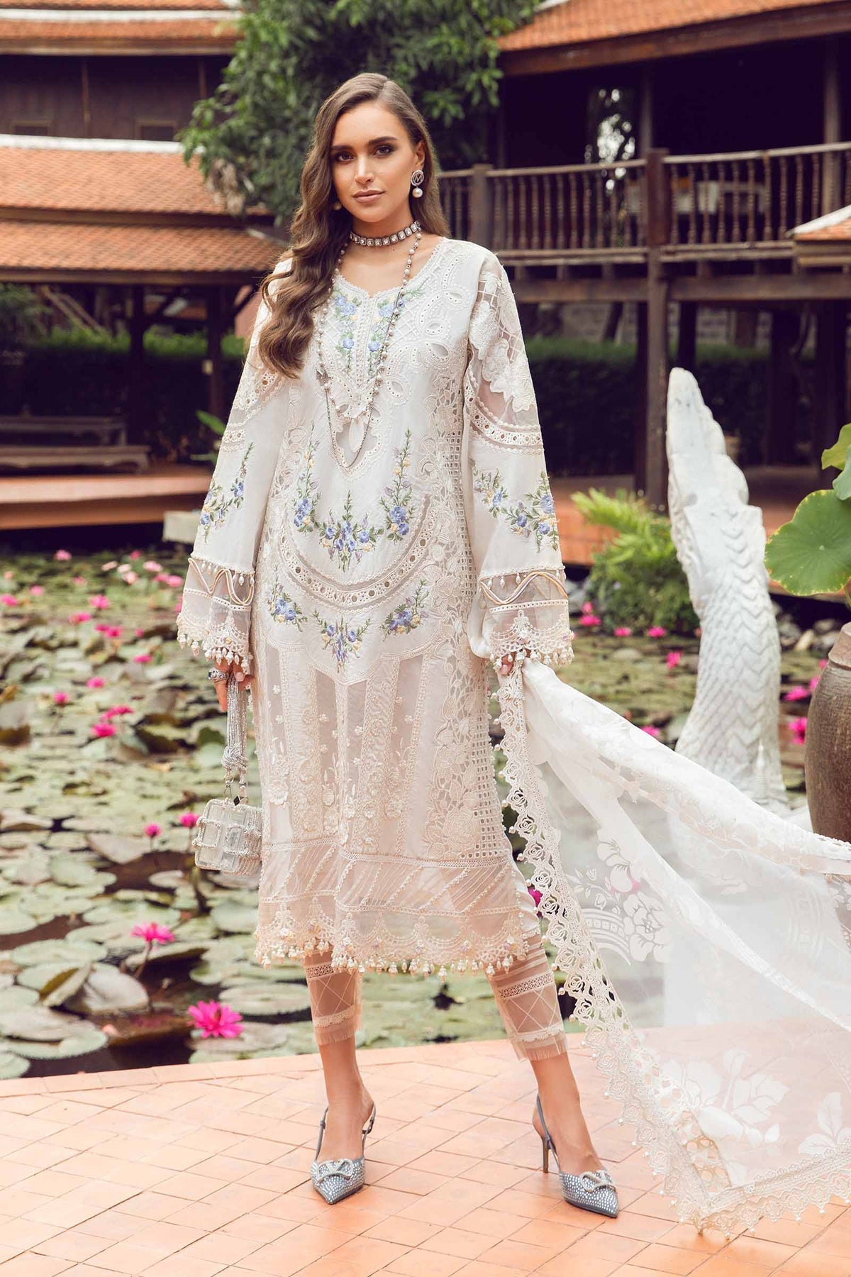 Maria.B Luxury Embroidered Lawn 3 Piece - Unstitched Suit | Eid Lawn-24-04
