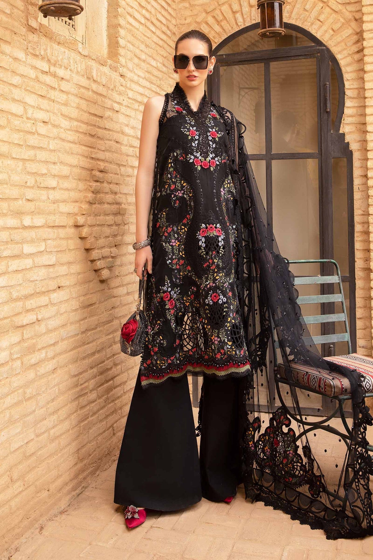 Maria.B Luxury Embroidered Lawn 3 Piece - Unstitched Suit | D-2405-B