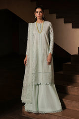 Afrozeh Chikankari Lawn Suit Unstitched 3 Piece AF24CL Celadon - Festive Collection