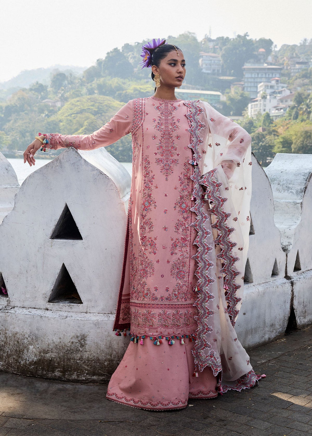 Hussain Rehar Embroidered Lawn Suit Unstitched 3 Piece HRR25LL D-07 Peaar - Summer Collection-