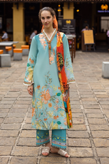 Mushq Embroidered Lawn Suits Unstitched 3 Piece MQ25LD D-7A Livia - Summer Collection