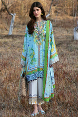 Zaha By Khadijah Shah Embroidered Lawn Suits Unstitched 3 Piece ZL25NL D-04 B Dahlia - Summer Collection-