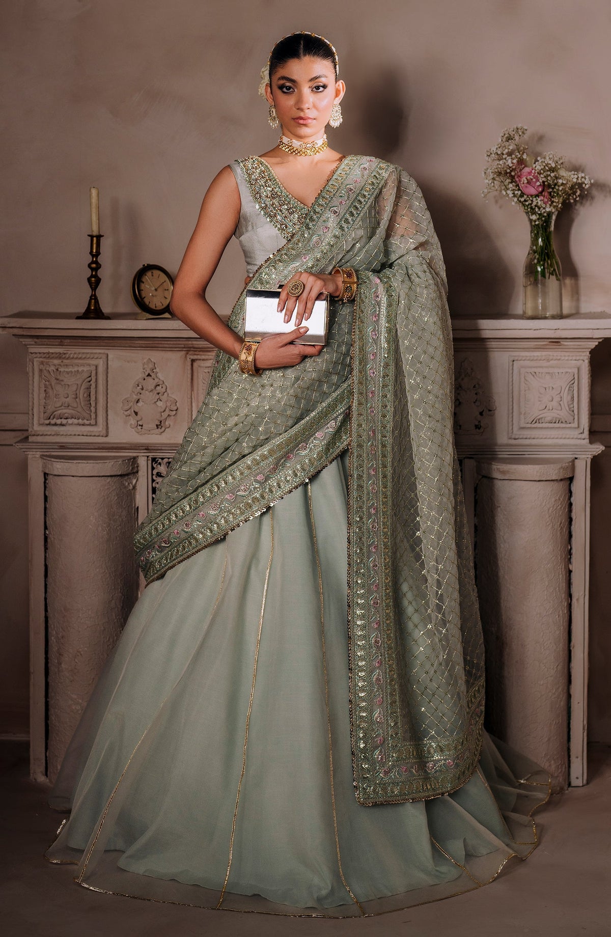 Mallika Jaan by Bushra Paracha Unstitched Embroidered Tusel Silk Dress – AMEERAN