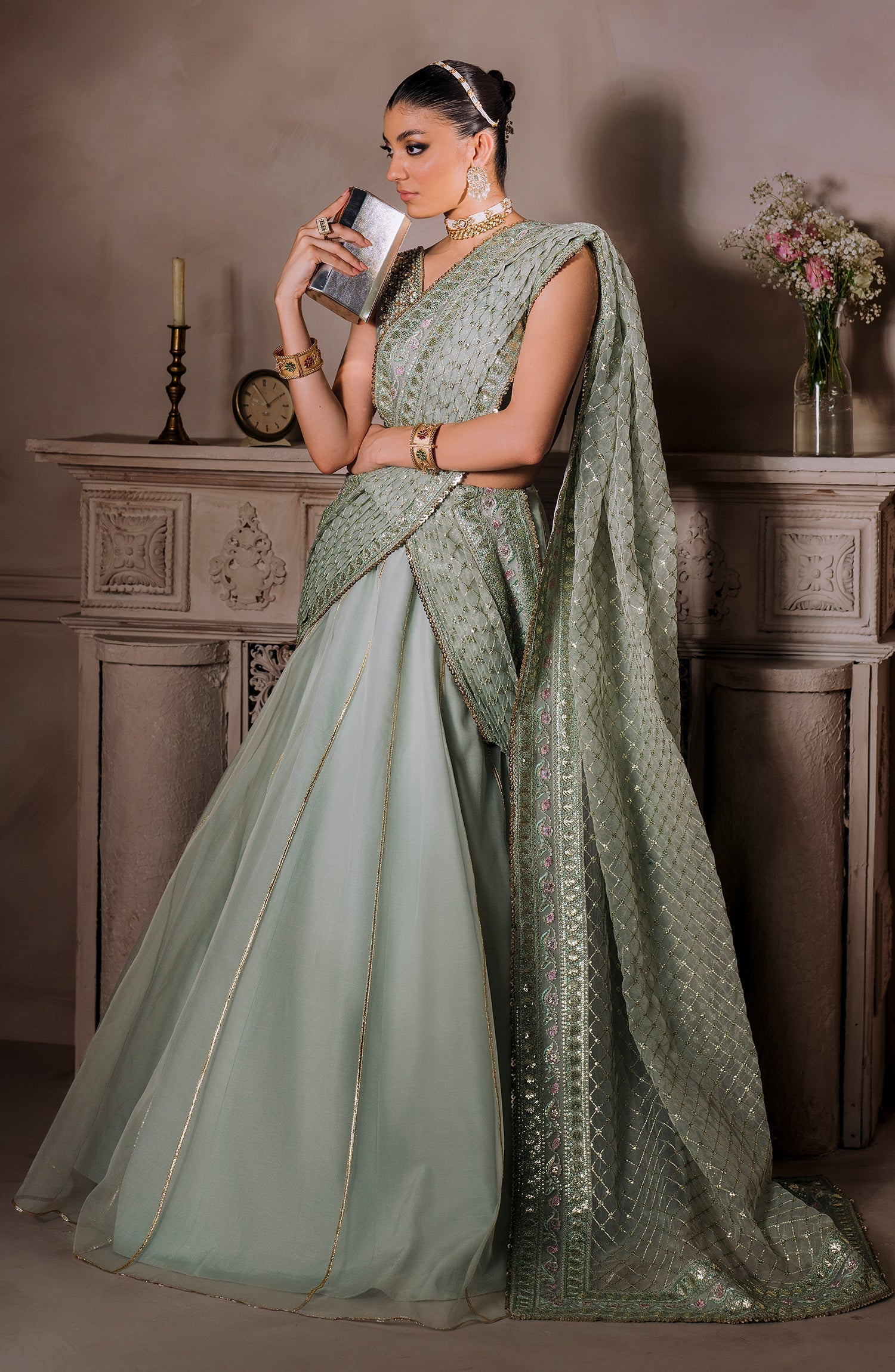 Mallika Jaan by Bushra Paracha Unstitched Embroidered Tusel Silk Dress – AMEERAN