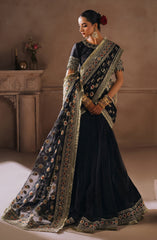 Mallika Jaan by Bushra Paracha Unstitched Embroidered Tusel Silk Saree – SAL JAAN