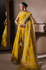 Mallika Jaan by Bushra Paracha Unstitched Embroidered Tusel Silk Saree – MARJAAN