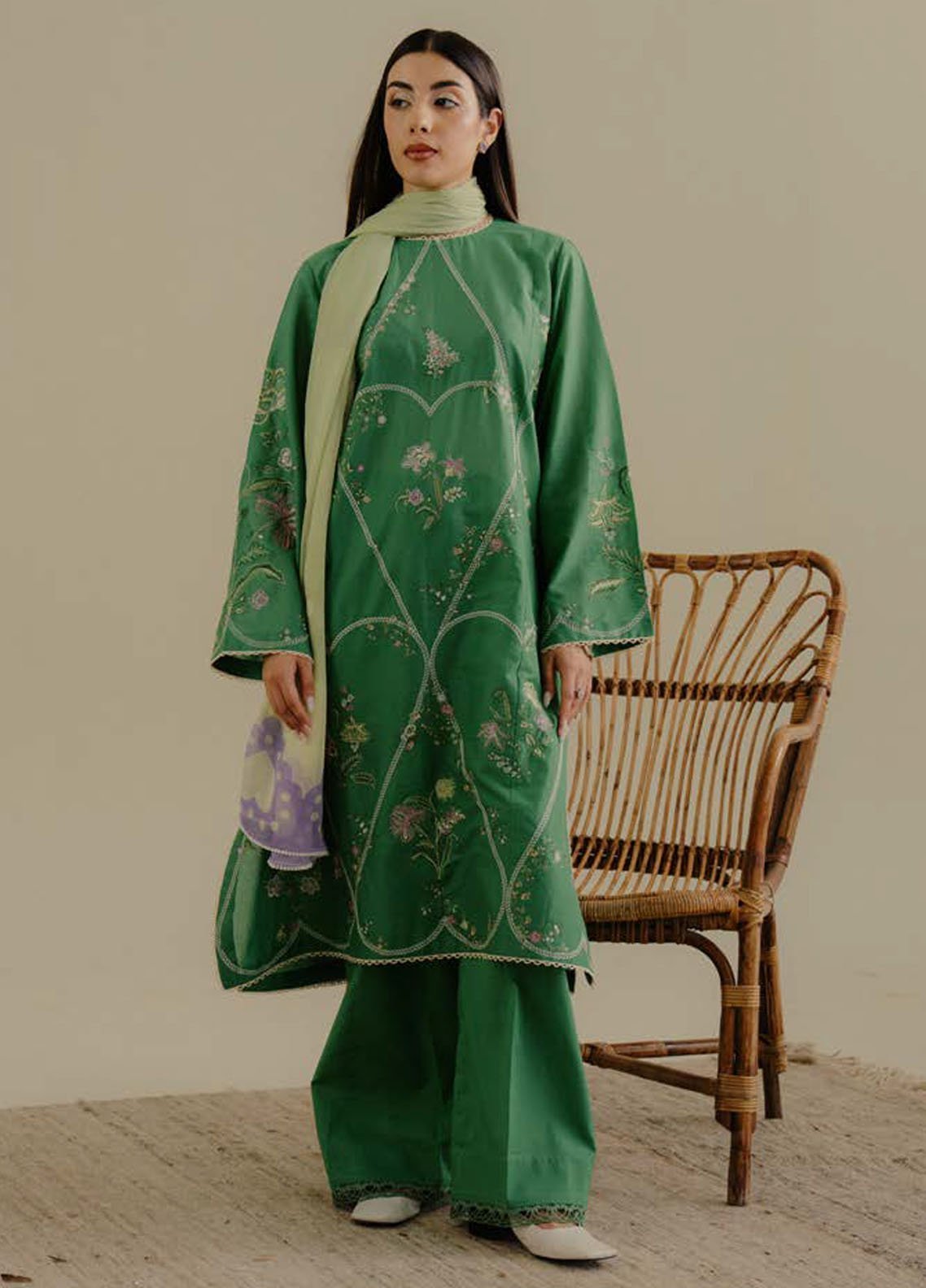 Coco by Zara Shahjahan Embroidered Lawn Suits Unstitched 3 Piece CZS25LD D-8 B Tara - Summer Collection