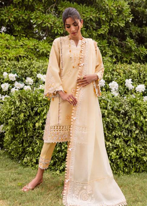 Sadaf Fawad Khan - Siraa Embroidered Lawn Suit Unstitched 3 Piece SDF24SL Zaphira A - Summer Collection
