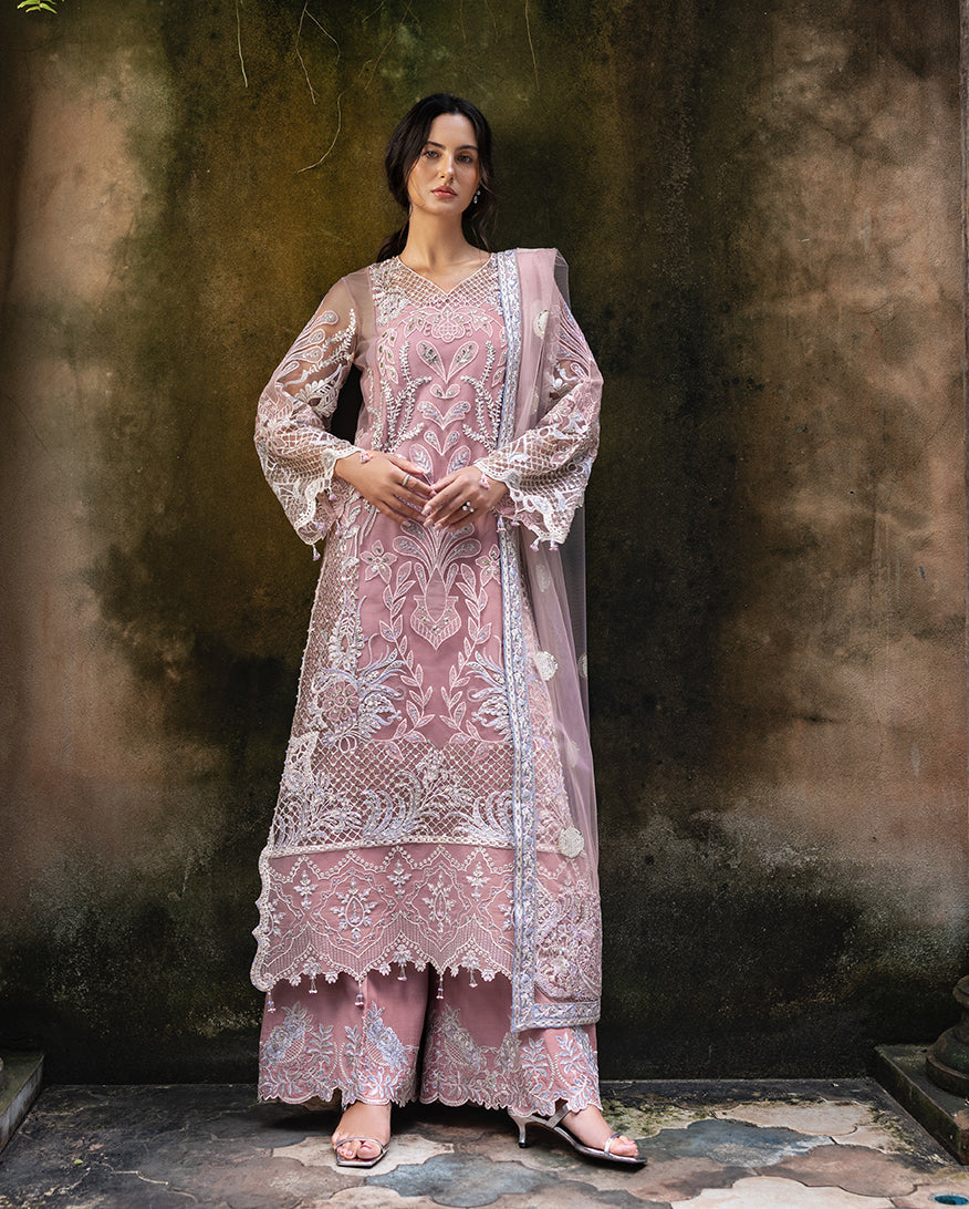 Lavie Haute by Esmel Unstitched Wedding Embroidered Net Suits 3 Piece EML25WU D-107 Aloura – Wedding Collection