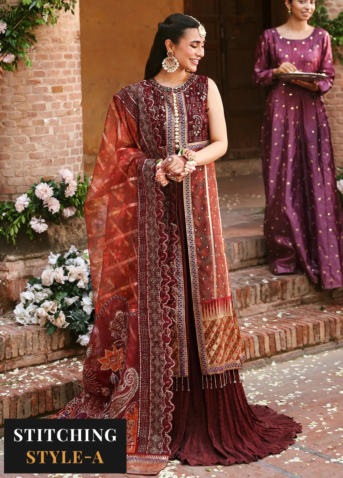Nureh Embroidered Organza Suit Unstitched 4 Piece NU24J NL-71 Gehna - Formal Collection-