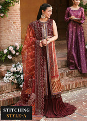 Nureh Embroidered Organza Suit Unstitched 4 Piece NU24J NL-71 Gehna - Formal Collection-