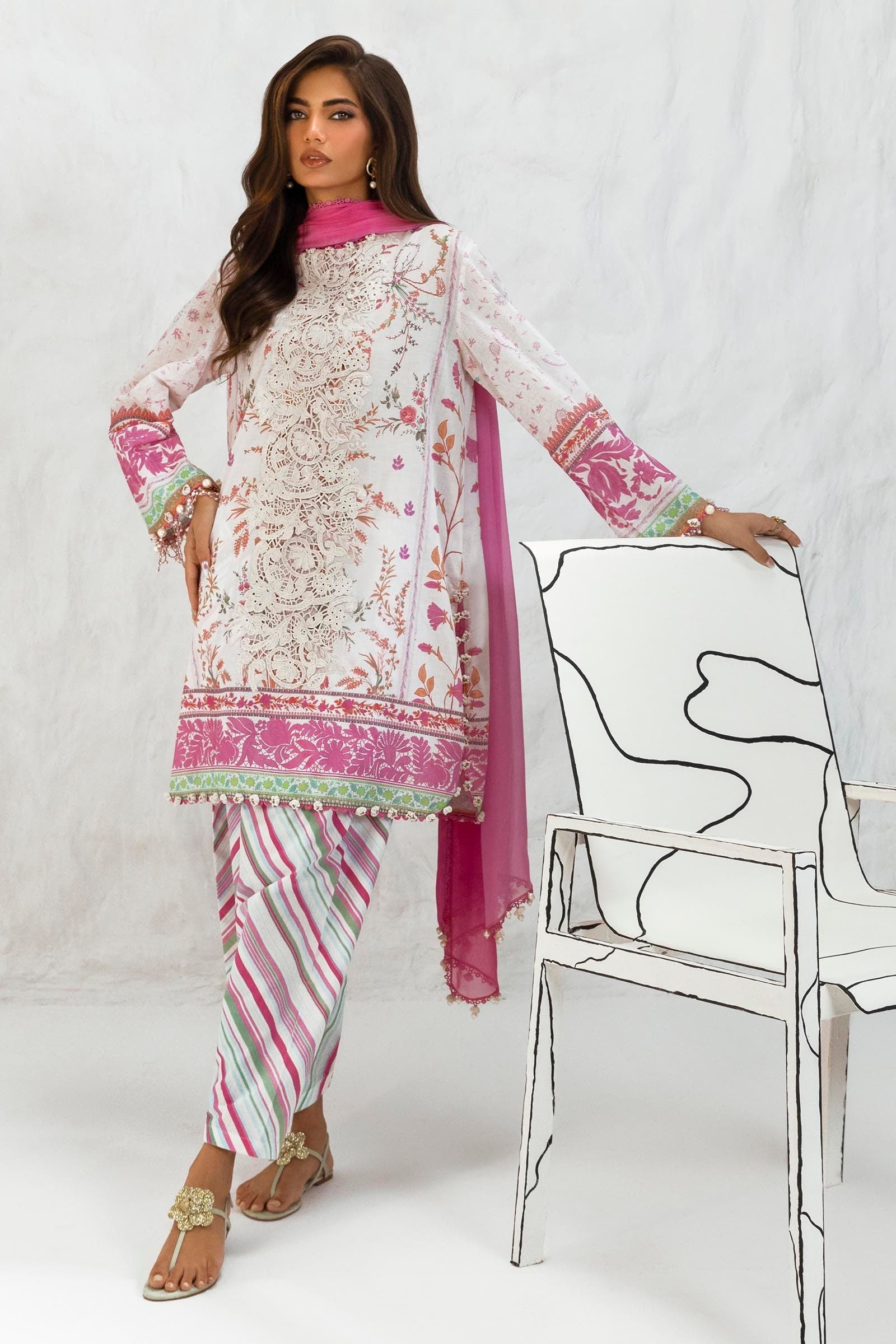 Sana Safinaz Luxury Muzlin Lawn Embroidered - M242-005B-CI