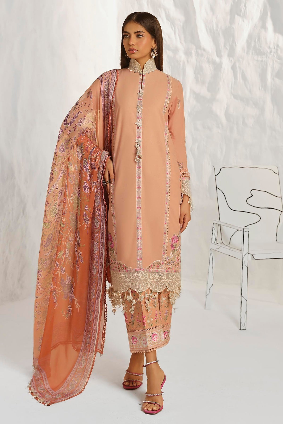 Sana Safinaz Luxury Muzlin Lawn Embroidered - M242-014B-CJ