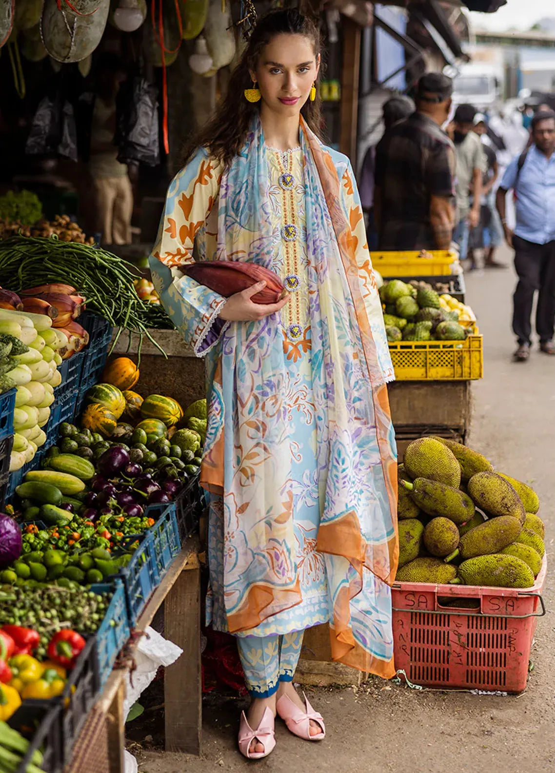 Mushq Embroidered Lawn Suits Unstitched 3 Piece MQ25LD D-3A Zita - Summer Collection