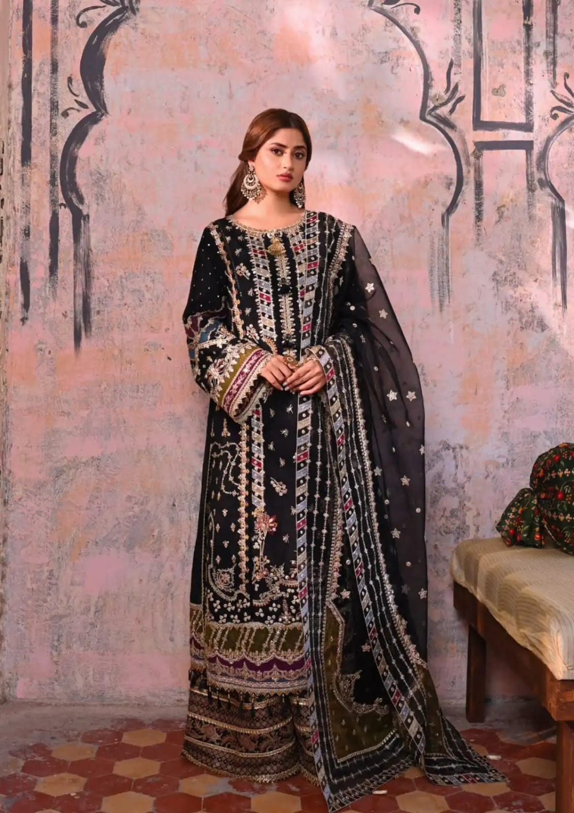 Sahiba By Qalamkar Embroidered Suits Unstitched 3 Piece QLM23SB Mahenoor – Luxury Formal Collection