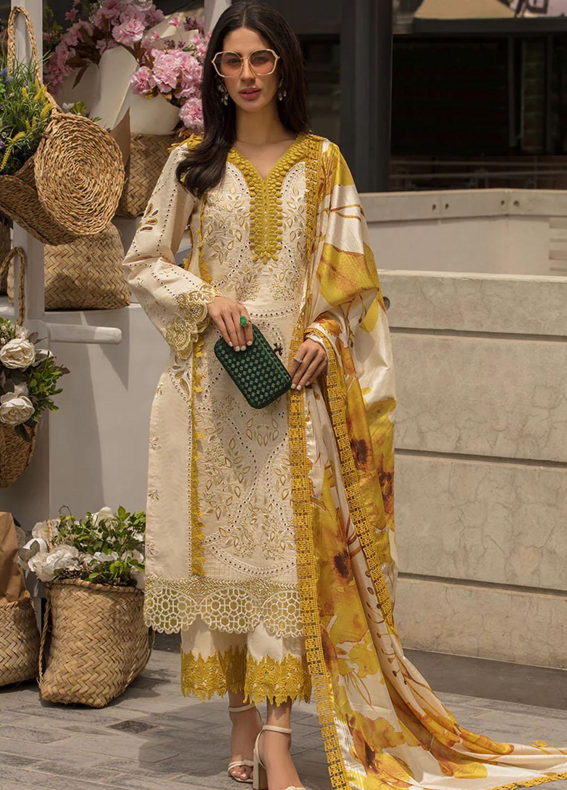 Rang Rasiya Embroidered Lawn Suits Unstitched 3 Piece RR25C Amani - Festive Collection-