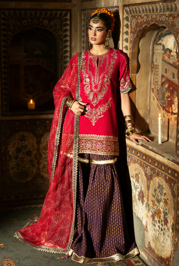 Singhar By Saad Shaikh Embroidered Raw Silk Suits Unstitched 3 Piece SSK25SG GULRUKH – Festive Collection
