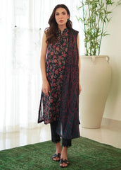 Sahar Monochrome Printed Lawn Suit Unstitched 3 Piece SHR24M S24-MC-V2-05 - Summer Collection