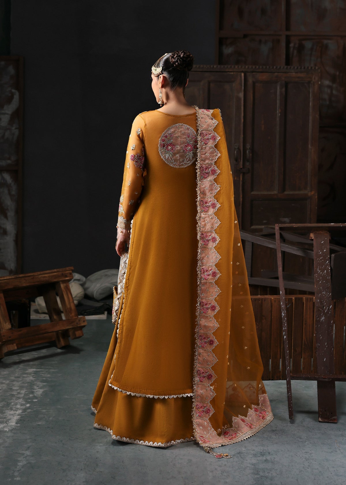 Sardinia Wedding Embroidered Organza Suits Unstitched 3 Piece D-1203 Elena – Formals Collection