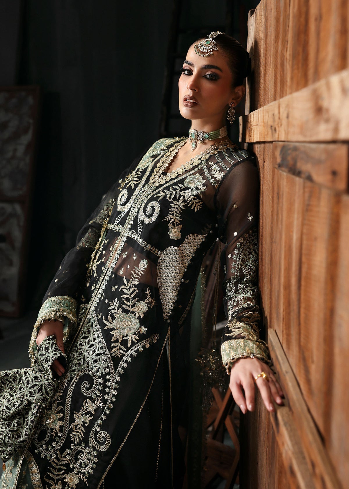 Sardinia Wedding Embroidered Organza Suits Unstitched 3 Piece D-1201 Lumen – Formals Collection