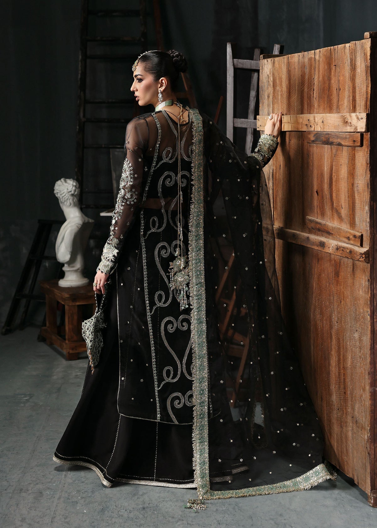 Sardinia Wedding Embroidered Organza Suits Unstitched 3 Piece D-1201 Lumen – Formals Collection