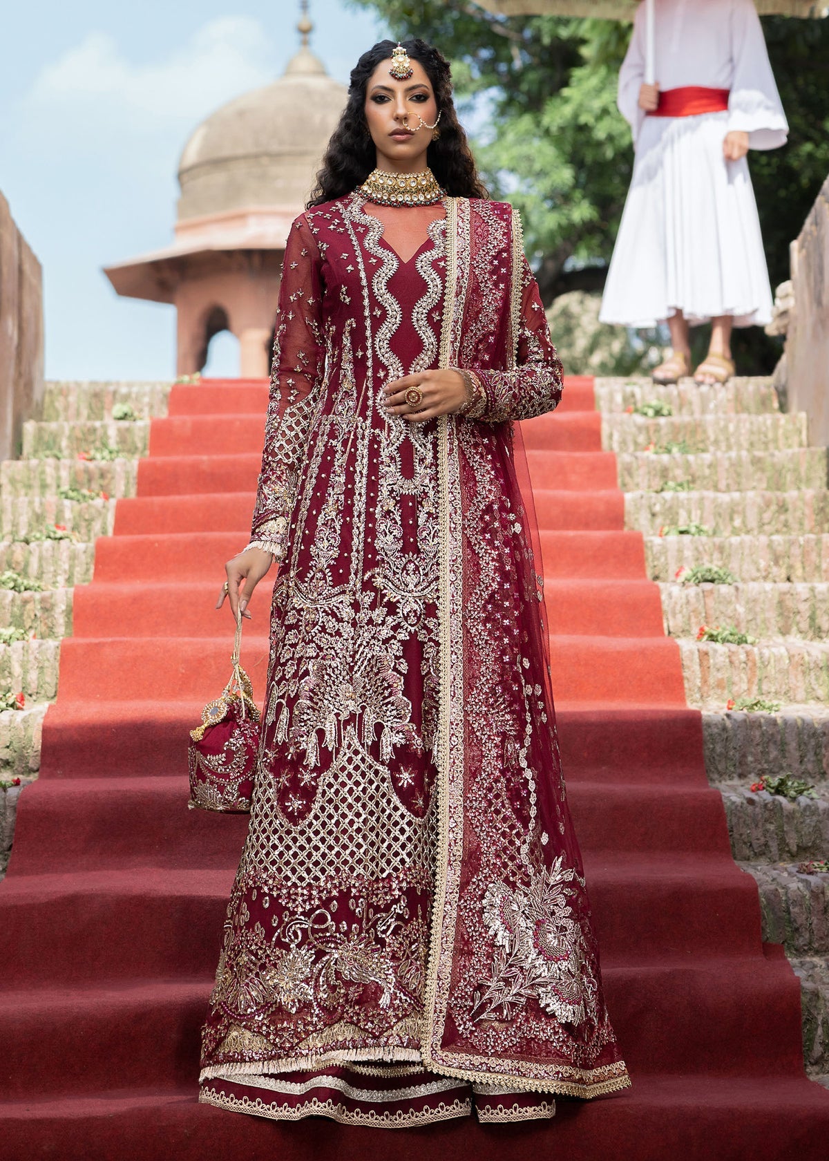 Sardinia Wedding Embroidered Organza Suit Unstitched 3 Piece SRD24B 605 Aalam Zeb – Formal Collection