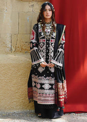 Sayonee by Qalamkar Embroidered Suits Unstitched 3 Piece QLM22SL K-02 Haram - Luxury Collection