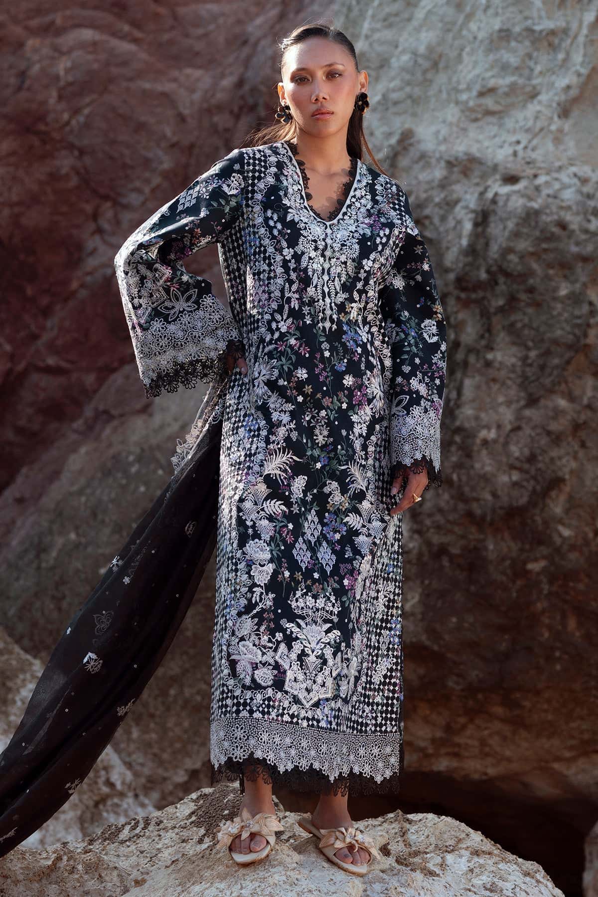 Summer Together by Afrozeh Embroidered Lawn Suits Unstitched 3 Piece AF25ST D-06 Saffron Jasper - Summer Collection